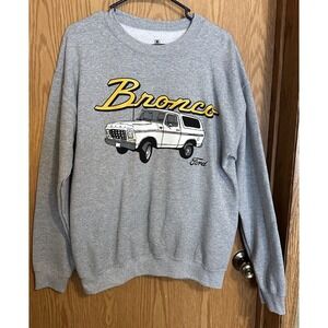Ford Bronco Gray Double Sided Long Sleeve‎ Crewneck Sweatshirt Size Medium New
